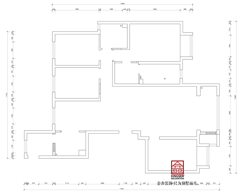 東南智匯城191平米戶型墻體拆除圖